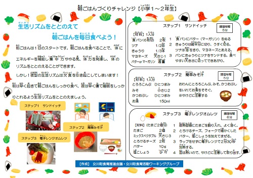 朝ごはんづくり検定：すくすく期　小学1～2年生